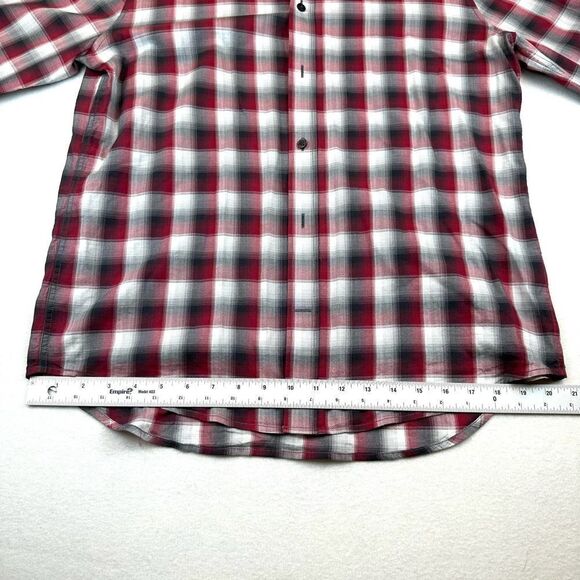 Vince Red Plaid Classic‎ Fit Long Sleeve Button Up Shirt Men’s L - Picture 8 of 10